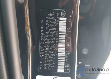 2025 Toyota Camry Xle from USA, damaged, VIN 4T1DBADK7SU512987